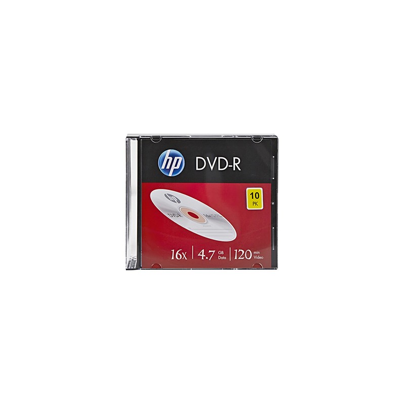 HP DVD-R, DME00085-3, 4.7GB, 16x, slim case, 10-pack, bez możliwości nadruku, 12cm, 69314, do archiwizacji danych