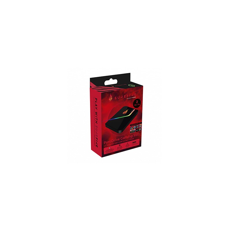 SSD Wewnętrzny SUREFIRE PYRODRIVE, 31825, 2000GB, czarny, RGB, NVMe