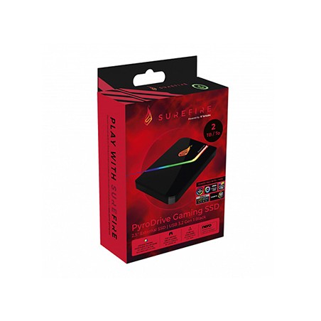 SSD Wewnętrzny SUREFIRE PYRODRIVE, 31825, 2000GB, czarny, RGB, NVMe