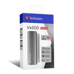 SSD Zewnętrzny Verbatim Vx500, 47443, 480GB, srebrny, 2.5", USB-C