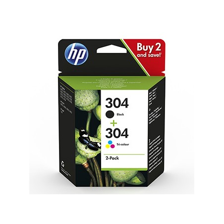 HP oryginalny zestaw tuszy 3JB05AE, HP 304, CMYK, 100CMY-120Ks