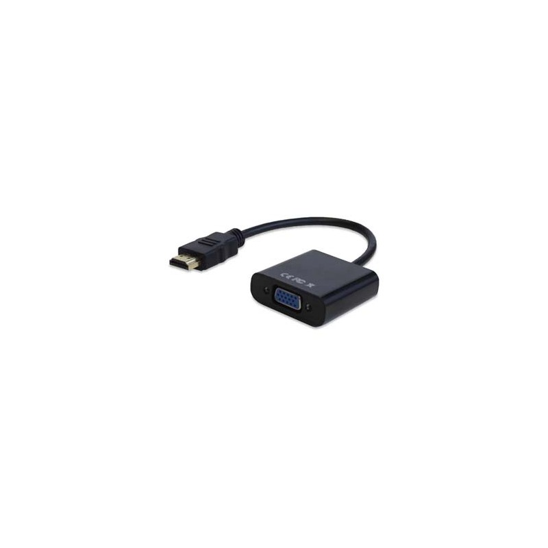 Video adapter, HDMI M - VGA (D-Sub) (F), 0.2 m, przewodowy, czarny, EOL