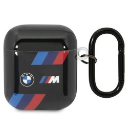 BMW etui do AirPods 1 / 2 BMA222SOTK czarne Tricolor Stripes