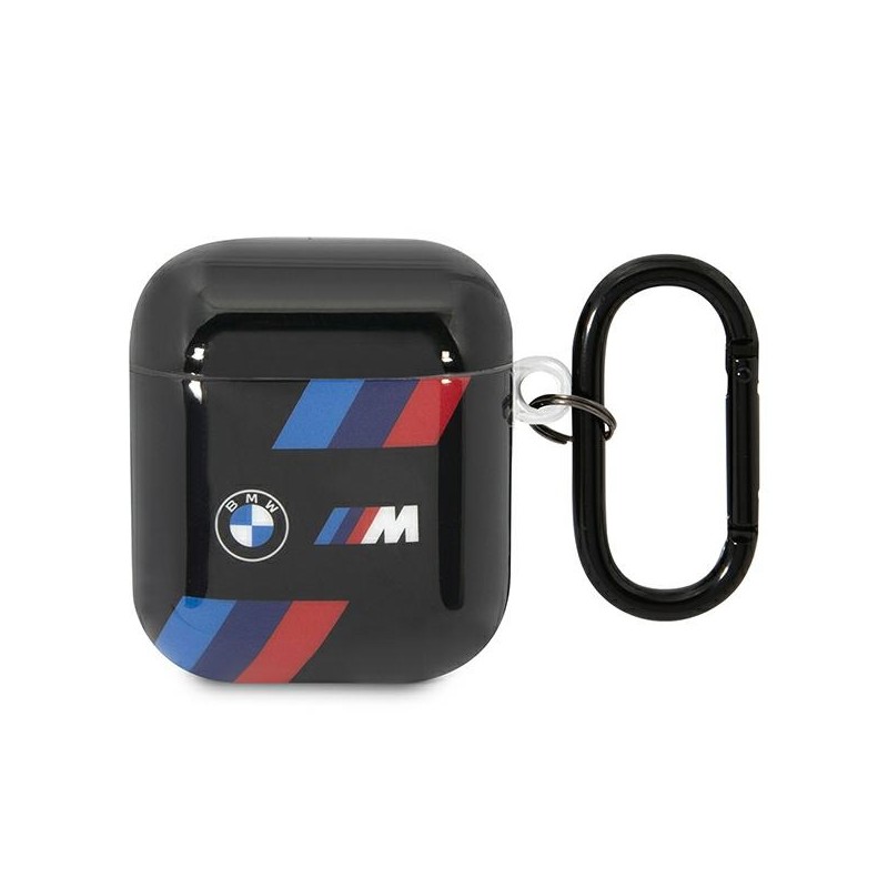 BMW etui do AirPods 1 / 2 BMA222SOTK czarne Tricolor Stripes