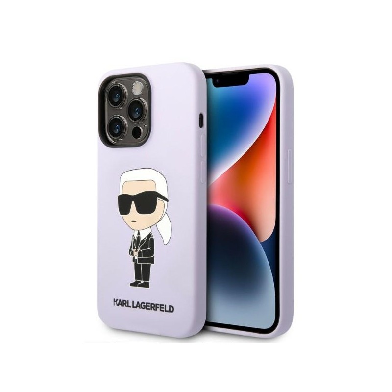 Karl Lagerfeld nakładka do iPhone 14 Pro 6,1&quot KLHCP14LSNIKBCU purpurowa hardcase Silicone Ikonik