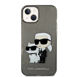 Karl Lagerfeld nakładka do iPhone 14 Plus 6,7&quot KLHCP14MHNKCTGK czarna hardcase Gliter Karl&Choupette