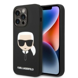 Karl Lagerfeld nakładka do iPhone 14 Pro Max 6,7&quot KLHMP14XSLKHBK czarna hardcase Silicone Karl`s Head Magsafe