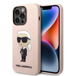 Karl Lagerfeld nakładka do iPhone 14 Pro Max 6,7&quot KLHMP14XSNIKBCP różowa hardcase Silicone Ikonik Magsafe
