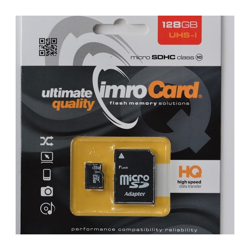 Imro karta pamięci 128GB microSDXC kl. 10 UHS-3 + adapter