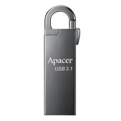 Apacer USB flash disk, USB 3.0, 16GB, AH15A, srebrny, AP16GAH15AA-1, USB A, z karabinkiem, EOL