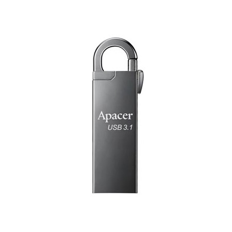 Apacer USB flash disk, USB 3.0, 16GB, AH15A, srebrny, AP16GAH15AA-1, USB A, z karabinkiem, EOL