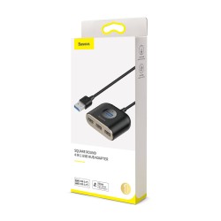 Baseus adapter HUB Square USB 3.0 do 4x USB czarny