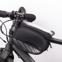 Wodoodporna torba rowerowa z odpinanym pokrowcem na telefon czarna