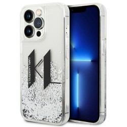 Karl Lagerfeld nakładka do iPhone 14 Pro Max 6,7&quot KLHCP14XLBKLCS srebrna Liquid Glitter case Big KL Logo