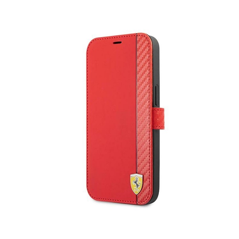 Ferrari nakładka do iPhone 13 Mini 5,4&quot FESAXFLBKP13SRE czerwona book On Track Carbon Stripe