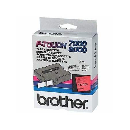 Brother oryginalny taśma do drukarek etykiet, Brother, TX-451, czarny druk/niebieski podkład, laminowane, 15m, 24mm