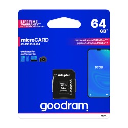GoodRam karta pamięci 64GB microSDXC kl. 10 UHS-I 30 / 15 MB/s + adapter