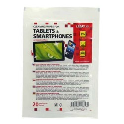 Środki czyszczące ręczniki/chusteczki, na tablet, smartphone, opakowanie zamykane, 20 szt., Logo