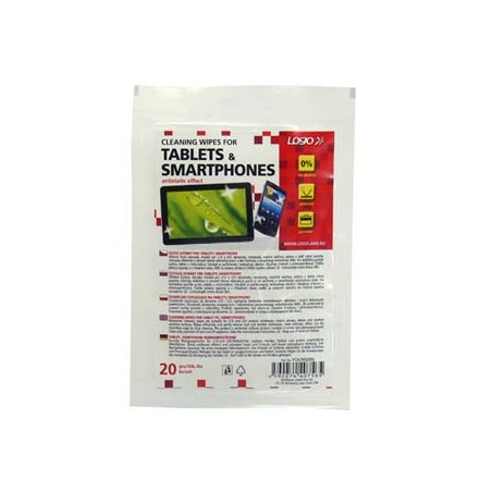 Środki czyszczące ręczniki/chusteczki, na tablet, smartphone, opakowanie zamykane, 20 szt., Logo