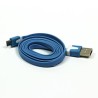 USB kabel (2.0), USB A M - microUSB (M), 1m, płaski, niebieski, EOL