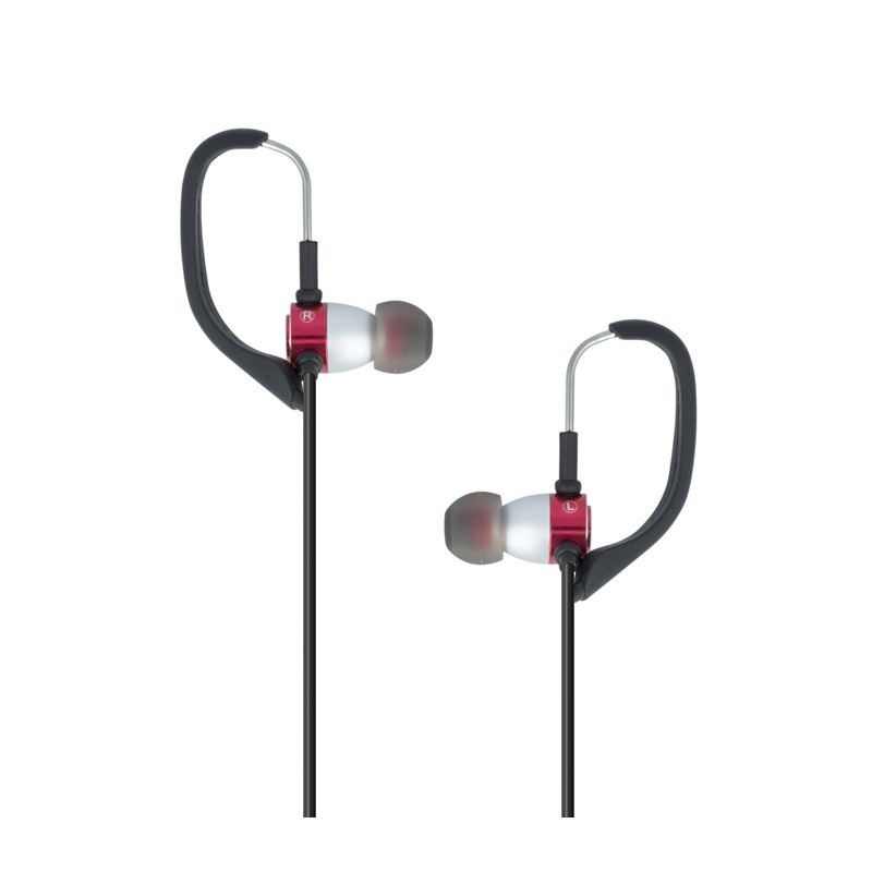 Forever słuchawki przewodowe Sport Music dokanałowe jack 3,5mm czerwone