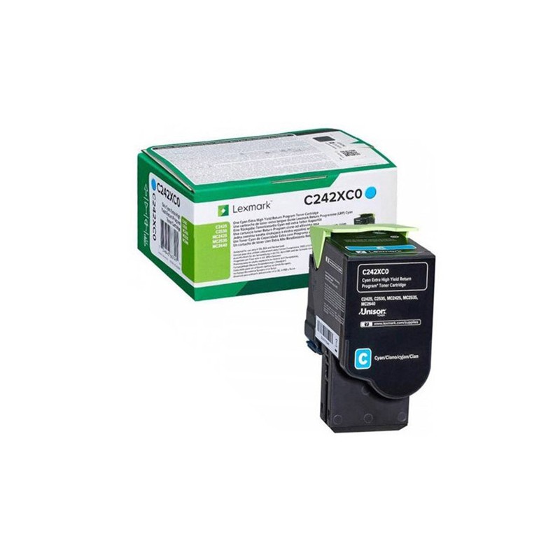 Oryginalny Toner Cyan Lexmark C2425 (C242XC0)