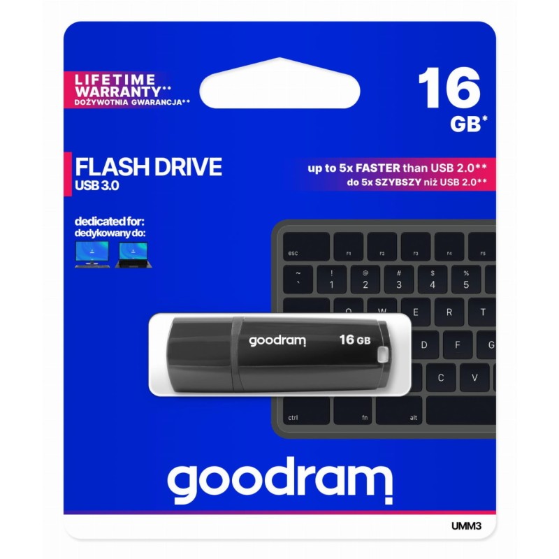 Goodram pendrive 16GB USB 2.0 UMM3 czarny