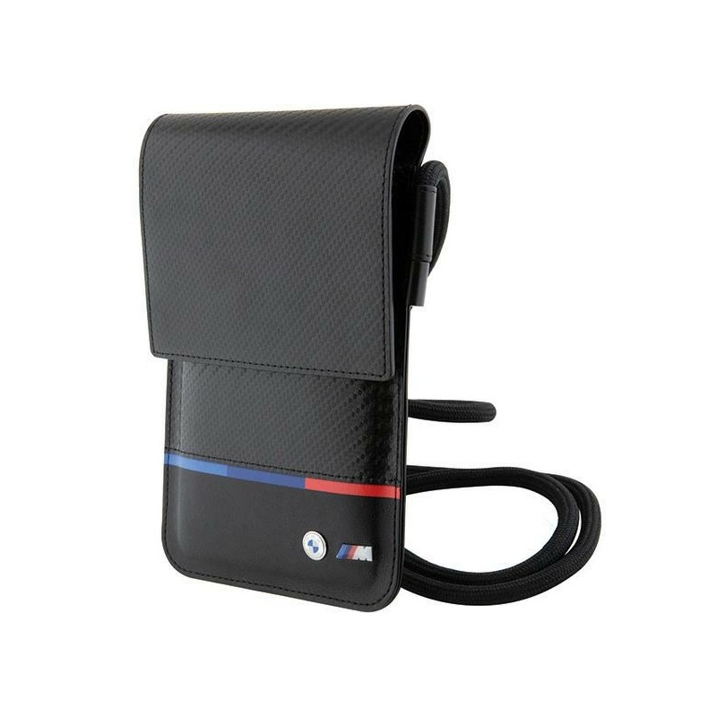 BMW portfel BMOWBPUCARTCBK czarna PU Carbon Tricolor Line