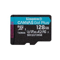 Kingston karta pamięci Canvas Go! Plus, 128GB, micro SDXC, SDCG3/128GBSP, UHS-I U3, A2, V30