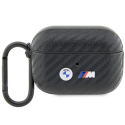 BMW etui do AirPods Pro 2 BMAP2WMPUCA2 czarne PU Carbon Double Metal Logo