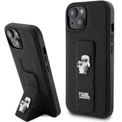 Karl Lagerfeld nakładka do iPhone 15 6,1&quot KLHCP15SGSAKCPK czarna HC GRIPSTAND SAFFIANO KC PINS