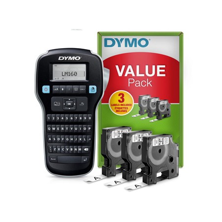 Drukarka etykiet Dymo, LabelManager 160, PROMO 3xtaśma D1 12mm x 7m