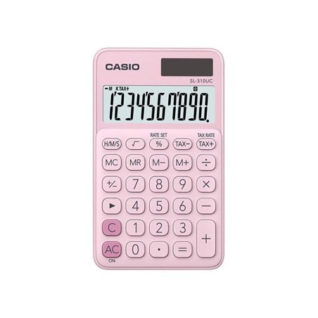 Casio Kalkulator SL 310 UC PK, różowa, 10 miejsc, podwójne zasilanie, EOL