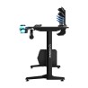 ULTRADESK Biurko dla gracza FRAG - BLACK V3, 140x60 cm, 76 cm, z podkładką pod mysz, uchwyt na słuchawki i napój