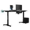 ULTRADESK Biurko dla gracza FRAG - BLACK V3, 140x60 cm, 76 cm, z podkładką pod mysz, uchwyt na słuchawki i napój