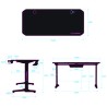 ULTRADESK Biurko dla gracza FRAG - BLACK V3, 140x60 cm, 76 cm, z podkładką pod mysz, uchwyt na słuchawki i napój