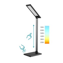 Lampka na biurko Ściemnialna diody LED szara, 8W, z płynną regulacją natężenia światła, 100-240V, Diody LED SMD2835 72szt