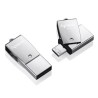 Apacer USB flash disk OTG, USB 3.0, 64GB, AH750, srebrny, AP64GAH750S-1, USB A / USB Micro  B, z obrotową osłoną, EOL