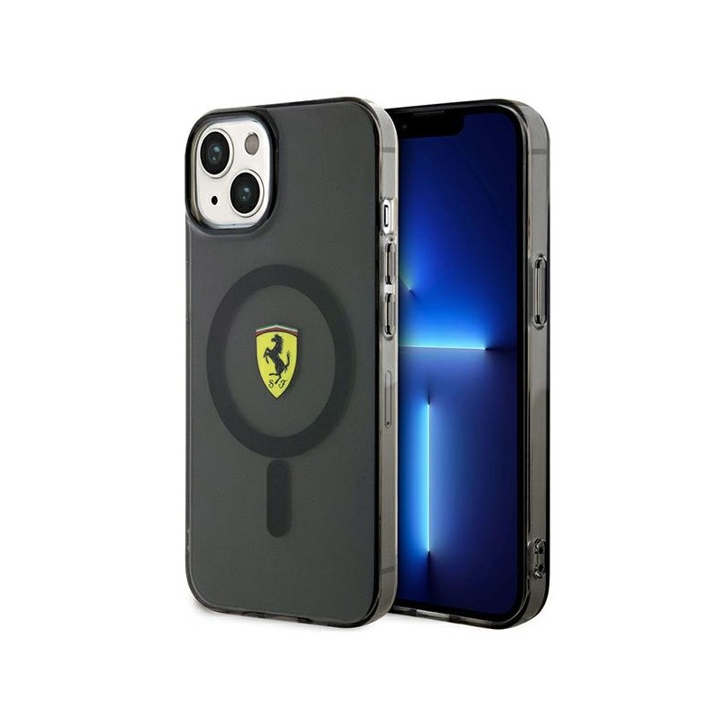 Ferrari nakładka do iPhone 14 6,1&quot FEHMP14SURKK czarna hardcase Magsafe Translucent