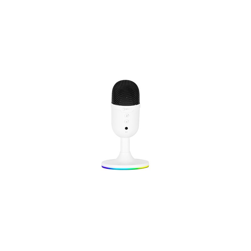 Marvo, gamingowy mikrofon, MIC-06, biała, Podświetlenie RGB, wejście słuchawkowe