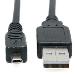 USB kabel (2.0), USB A M - 8-pin M, 25947, 1.8m, czarny, PANASONIC, EOL