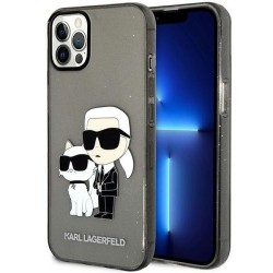 Karl Lagerfeld nakładka do iPhone 12 / 12 Pro 6,1&quot KLHCP12MHNKCTGK czarna HC IML Glitter NFT Karl&Choupete