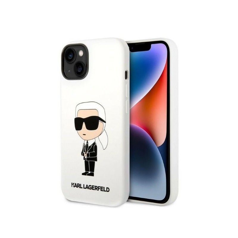Karl Lagerfeld nakładka do iPhone 14 Plus 6,7&quot KLHCP14MSNIKBCH biała hardcase Silicone Ikonik