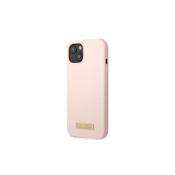 Guess nakładka do iPhone 13 Pro / 13 6,1&quot GUHMP13LSPLP różowa hard case Silicone Logo Plate MagSafe