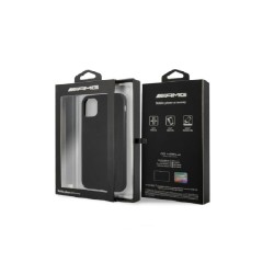 AMG nakładka do iPhone 12 / 12 Pro 6,1&quot AMHCP12MDOLBK czarna hardcase Leather Hot Stamped