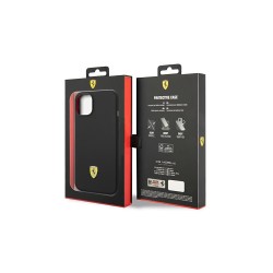 Ferrari nakładka do iPhone 14 Plus 6,7&quot FEHCP14MSIBBK czarna hardcase Silicone Metal Logo