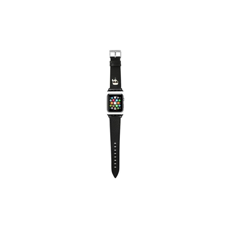 Karl Lagerfeld nakładka do 42 / 44  KLAWLOKHK Apple Watch Strap Saffiano KH czarna