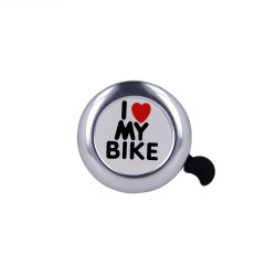 Dzwonek do roweru I love my bike srebrny