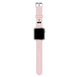Karl Lagerfeld pasek do Apple Watch 38 / 40 / 41 KLAWMSLKP różowy Silicone Karl's Head
