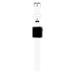 Karl Lagerfeld pasek do Apple Watch 42 / 44 / 45 KLAWLSLKW biały Silicone Karl's Head